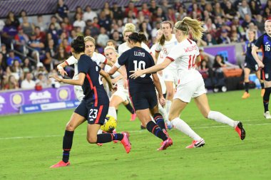 5 Mart 2020 'de Orlando Florida' daki Exploria Stadyumu 'nda düzenlenen 2020 SheBelieves Kupası' nda ABD ile İngiltere maçı. Fotoğraf: Marty Jean-Louis