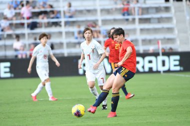 İspanya - Japonya maçı, 5 Mart 2020 tarihinde Orlando Florida 'daki Exploria Stadyumu' nda düzenlenen 2020 SheBelieves Kupası 'nda yapıldı. Fotoğraf: Marty Jean-Louis