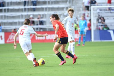 İspanya - Japonya maçı, 5 Mart 2020 tarihinde Orlando Florida 'daki Exploria Stadyumu' nda düzenlenen 2020 SheBelieves Kupası 'nda yapıldı. Fotoğraf: Marty Jean-Louis