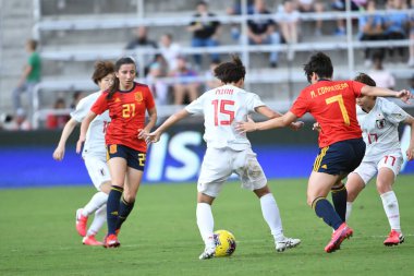 İspanya - Japonya maçı, 5 Mart 2020 tarihinde Orlando Florida 'daki Exploria Stadyumu' nda düzenlenen 2020 SheBelieves Kupası 'nda yapıldı. Fotoğraf: Marty Jean-Louis