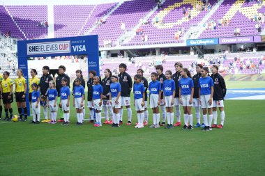 İspanya - Japonya maçı, 5 Mart 2020 tarihinde Orlando Florida 'daki Exploria Stadyumu' nda düzenlenen 2020 SheBelieves Kupası 'nda yapıldı. Fotoğraf: Marty Jean-Louis