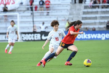 İspanya - Japonya maçı, 5 Mart 2020 tarihinde Orlando Florida 'daki Exploria Stadyumu' nda düzenlenen 2020 SheBelieves Kupası 'nda yapıldı. Fotoğraf: Marty Jean-Louis