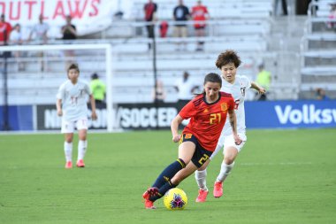 İspanya - Japonya maçı, 5 Mart 2020 tarihinde Orlando Florida 'daki Exploria Stadyumu' nda düzenlenen 2020 SheBelieves Kupası 'nda yapıldı. Fotoğraf: Marty Jean-Louis