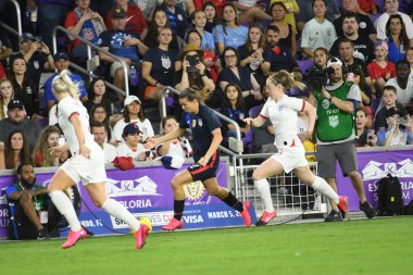 5 Mart 2020 'de Orlando Florida' daki Exploria Stadyumu 'nda düzenlenen 2020 SheBelieves Kupası' nda ABD ile İngiltere maçı. Fotoğraf: Marty Jean-Louis