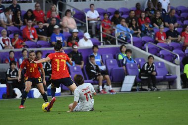 İspanya - Japonya maçı, 5 Mart 2020 tarihinde Orlando Florida 'daki Exploria Stadyumu' nda düzenlenen 2020 SheBelieves Kupası 'nda yapıldı. Fotoğraf: Marty Jean-Louis