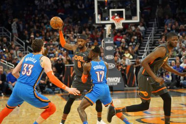 Orlando Magic sunucusu Oklahoma City Thunder 21 Ocak 2020 tarihinde Orlando Florida 'daki Amway Center' da. Fotoğraf: Marty Jean-Louis 