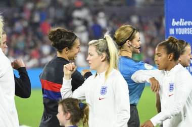 5 Mart 2020 'de Orlando Florida' daki Exploria Stadyumu 'nda düzenlenen 2020 SheBelieves Kupası' nda ABD ile İngiltere maçı. Fotoğraf: Marty Jean-Louis