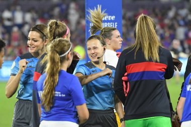 5 Mart 2020 'de Orlando Florida' daki Exploria Stadyumu 'nda düzenlenen 2020 SheBelieves Kupası' nda ABD ile İngiltere maçı. Fotoğraf: Marty Jean-Louis