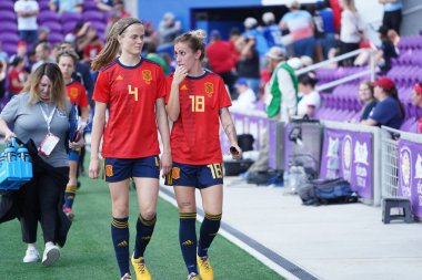 İspanya - Japonya maçı, 5 Mart 2020 tarihinde Orlando Florida 'daki Exploria Stadyumu' nda düzenlenen 2020 SheBelieves Kupası 'nda yapıldı. Fotoğraf: Marty Jean-Louis