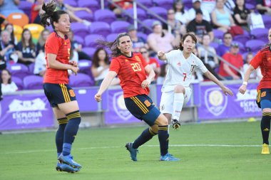 İspanya - Japonya maçı, 5 Mart 2020 tarihinde Orlando Florida 'daki Exploria Stadyumu' nda düzenlenen 2020 SheBelieves Kupası 'nda yapıldı. Fotoğraf: Marty Jean-Louis