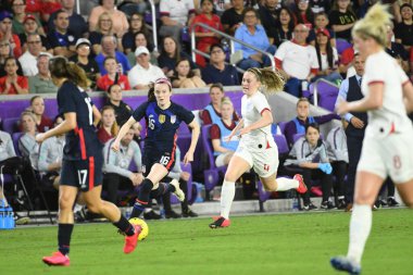 5 Mart 2020 'de Orlando Florida' daki Exploria Stadyumu 'nda düzenlenen 2020 SheBelieves Kupası' nda ABD ile İngiltere maçı. Fotoğraf: Marty Jean-Louis