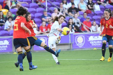 İspanya - Japonya maçı, 5 Mart 2020 tarihinde Orlando Florida 'daki Exploria Stadyumu' nda düzenlenen 2020 SheBelieves Kupası 'nda yapıldı. Fotoğraf: Marty Jean-Louis