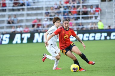 İspanya - Japonya maçı, 5 Mart 2020 tarihinde Orlando Florida 'daki Exploria Stadyumu' nda düzenlenen 2020 SheBelieves Kupası 'nda yapıldı. Fotoğraf: Marty Jean-Louis