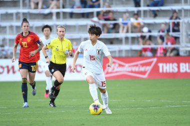 İspanya - Japonya maçı, 5 Mart 2020 tarihinde Orlando Florida 'daki Exploria Stadyumu' nda düzenlenen 2020 SheBelieves Kupası 'nda yapıldı. Fotoğraf: Marty Jean-Louis