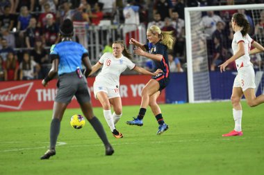 5 Mart 2020 'de Orlando Florida' daki Exploria Stadyumu 'nda düzenlenen 2020 SheBelieves Kupası' nda ABD ile İngiltere maçı. Fotoğraf: Marty Jean-Louis