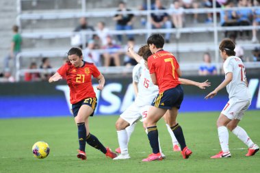 İspanya - Japonya maçı, 5 Mart 2020 tarihinde Orlando Florida 'daki Exploria Stadyumu' nda düzenlenen 2020 SheBelieves Kupası 'nda yapıldı. Fotoğraf: Marty Jean-Louis
