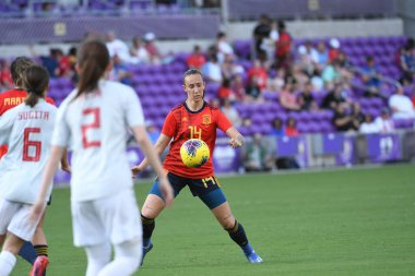 İspanya - Japonya maçı, 5 Mart 2020 tarihinde Orlando Florida 'daki Exploria Stadyumu' nda düzenlenen 2020 SheBelieves Kupası 'nda yapıldı. Fotoğraf: Marty Jean-Louis