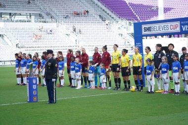 İspanya - Japonya maçı, 5 Mart 2020 tarihinde Orlando Florida 'daki Exploria Stadyumu' nda düzenlenen 2020 SheBelieves Kupası 'nda yapıldı. Fotoğraf: Marty Jean-Louis