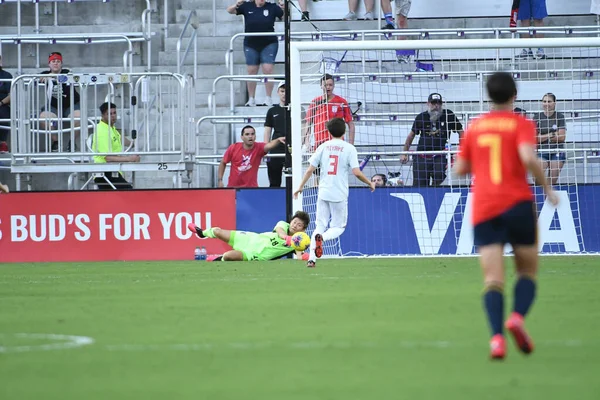 Espanha Japão Match Durante Copa Shebelieves 2020 Estádio Exploria Orlando — Fotografia de Stock