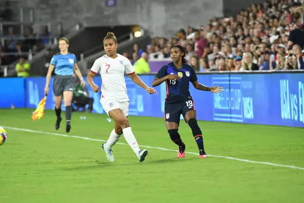 Usa Inghilterra Match Durante Shebelieves Cup 2020 All Exploria Stadium — Foto Stock