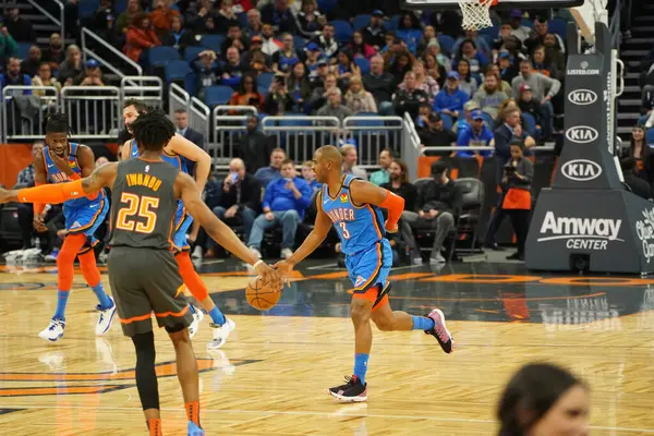 Orlando Magic Hostit Oklahoma Hrom Amway Center Orlando Florida Středu — Stock fotografie