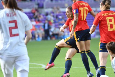 İspanya - Japonya maçı, 5 Mart 2020 tarihinde Orlando Florida 'daki Exploria Stadyumu' nda düzenlenen 2020 SheBelieves Kupası 'nda yapıldı. Fotoğraf: Marty Jean-Louis