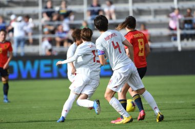 İspanya - Japonya maçı, 5 Mart 2020 tarihinde Orlando Florida 'daki Exploria Stadyumu' nda düzenlenen 2020 SheBelieves Kupası 'nda yapıldı. Fotoğraf: Marty Jean-Louis