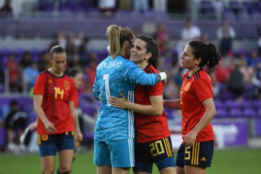 İspanya - Japonya maçı, 5 Mart 2020 tarihinde Orlando Florida 'daki Exploria Stadyumu' nda düzenlenen 2020 SheBelieves Kupası 'nda yapıldı. Fotoğraf: Marty Jean-Louis