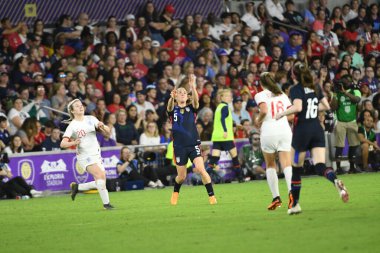 5 Mart 2020 'de Orlando Florida' daki Exploria Stadyumu 'nda düzenlenen 2020 SheBelieves Kupası' nda ABD ile İngiltere maçı. Fotoğraf: Marty Jean-Louis