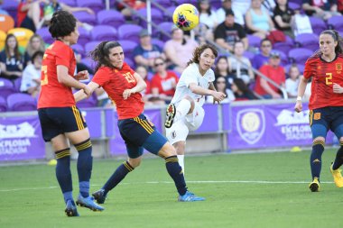 İspanya - Japonya maçı, 5 Mart 2020 tarihinde Orlando Florida 'daki Exploria Stadyumu' nda düzenlenen 2020 SheBelieves Kupası 'nda yapıldı. Fotoğraf: Marty Jean-Louis