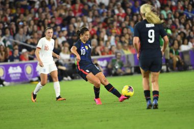 5 Mart 2020 'de Orlando Florida' daki Exploria Stadyumu 'nda düzenlenen 2020 SheBelieves Kupası' nda ABD ile İngiltere maçı. Fotoğraf: Marty Jean-Louis
