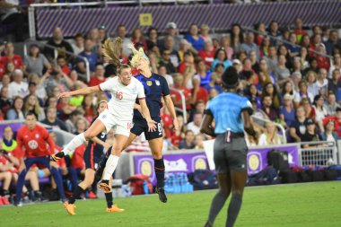 5 Mart 2020 'de Orlando Florida' daki Exploria Stadyumu 'nda düzenlenen 2020 SheBelieves Kupası' nda ABD ile İngiltere maçı. Fotoğraf: Marty Jean-Louis