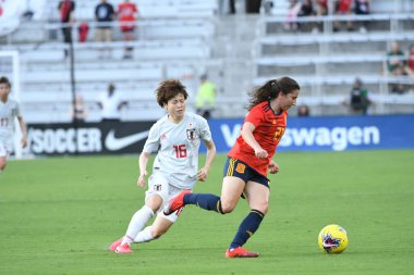 İspanya - Japonya maçı, 5 Mart 2020 tarihinde Orlando Florida 'daki Exploria Stadyumu' nda düzenlenen 2020 SheBelieves Kupası 'nda yapıldı. Fotoğraf: Marty Jean-Louis