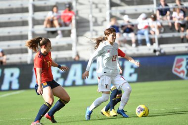 İspanya - Japonya maçı, 5 Mart 2020 tarihinde Orlando Florida 'daki Exploria Stadyumu' nda düzenlenen 2020 SheBelieves Kupası 'nda yapıldı. Fotoğraf: Marty Jean-Louis