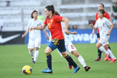 İspanya - Japonya maçı, 5 Mart 2020 tarihinde Orlando Florida 'daki Exploria Stadyumu' nda düzenlenen 2020 SheBelieves Kupası 'nda yapıldı. Fotoğraf: Marty Jean-Louis