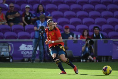 İspanya - Japonya maçı, 5 Mart 2020 tarihinde Orlando Florida 'daki Exploria Stadyumu' nda düzenlenen 2020 SheBelieves Kupası 'nda yapıldı. Fotoğraf: Marty Jean-Louis