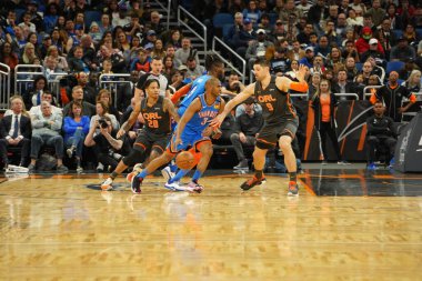 Orlando Magic sunucusu Oklahoma City Thunder 21 Ocak 2020 tarihinde Orlando Florida 'daki Amway Center' da. Fotoğraf: Marty Jean-Louis 