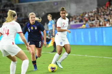 5 Mart 2020 'de Orlando Florida' daki Exploria Stadyumu 'nda düzenlenen 2020 SheBelieves Kupası' nda ABD ile İngiltere maçı. Fotoğraf: Marty Jean-Louis