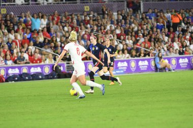 5 Mart 2020 'de Orlando Florida' daki Exploria Stadyumu 'nda düzenlenen 2020 SheBelieves Kupası' nda ABD ile İngiltere maçı. Fotoğraf: Marty Jean-Louis