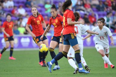 İspanya - Japonya maçı, 5 Mart 2020 tarihinde Orlando Florida 'daki Exploria Stadyumu' nda düzenlenen 2020 SheBelieves Kupası 'nda yapıldı. Fotoğraf: Marty Jean-Louis