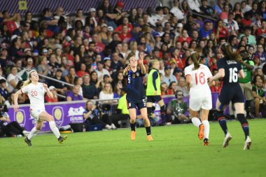 5 Mart 2020 'de Orlando Florida' daki Exploria Stadyumu 'nda düzenlenen 2020 SheBelieves Kupası' nda ABD ile İngiltere maçı. Fotoğraf: Marty Jean-Louis