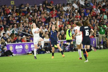 5 Mart 2020 'de Orlando Florida' daki Exploria Stadyumu 'nda düzenlenen 2020 SheBelieves Kupası' nda ABD ile İngiltere maçı. Fotoğraf: Marty Jean-Louis