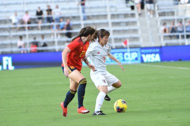 İspanya - Japonya maçı, 5 Mart 2020 tarihinde Orlando Florida 'daki Exploria Stadyumu' nda düzenlenen 2020 SheBelieves Kupası 'nda yapıldı. Fotoğraf: Marty Jean-Louis