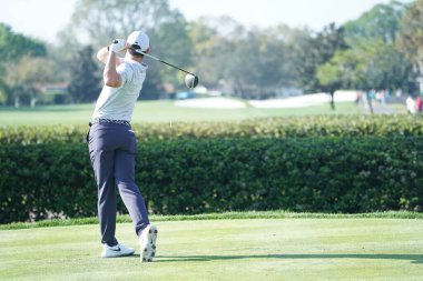Orlando Florida 'daki Bay HIll Club Lodge' da 5 Mart 2020 'de düzenlenen 2020 Arnold Palmer Invitational First Round Groupings sırasında. Fotoğraf: Marty Jean-Louis