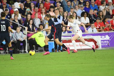 5 Mart 2020 'de Orlando Florida' daki Exploria Stadyumu 'nda düzenlenen 2020 SheBelieves Kupası' nda ABD ile İngiltere maçı. Fotoğraf: Marty Jean-Louis