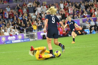 5 Mart 2020 'de Orlando Florida' daki Exploria Stadyumu 'nda düzenlenen 2020 SheBelieves Kupası' nda ABD ile İngiltere maçı. Fotoğraf: Marty Jean-Louis