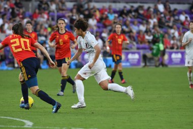 İspanya - Japonya maçı, 5 Mart 2020 tarihinde Orlando Florida 'daki Exploria Stadyumu' nda düzenlenen 2020 SheBelieves Kupası 'nda yapıldı. Fotoğraf: Marty Jean-Louis