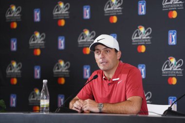 Arnold Palmer 2019 kazananı Francesco Molinari ile 3 Mart 2020 Salı günü Orlando, Florida 'daki Bay Hill' de basın toplantısı düzenledi. Fotoğraf: Marty Jean-Louis