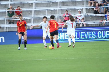 İspanya - Japonya maçı, 5 Mart 2020 tarihinde Orlando Florida 'daki Exploria Stadyumu' nda düzenlenen 2020 SheBelieves Kupası 'nda yapıldı. Fotoğraf: Marty Jean-Louis