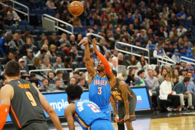 Orlando Magic 22 Ocak 2020 'de Orlando Florida' daki Amway Center 'da Oklahoma Thunder' a ev sahipliği yaptı. Fotoğraf: Marty Jean-Louis